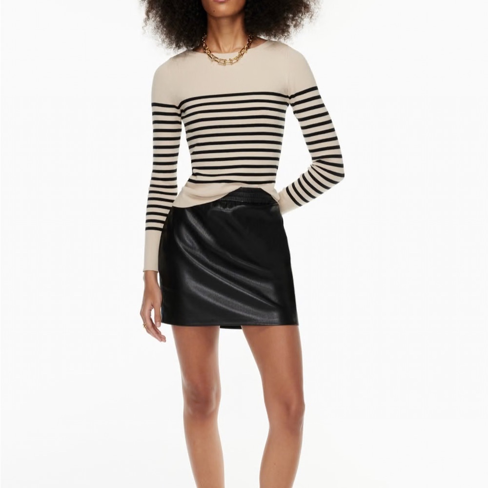 Aritzia Babaton Flags Skirt in Rich Mocha Brown NWT